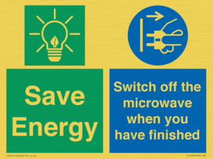 Save energy. Switch off the microwave when you have finished